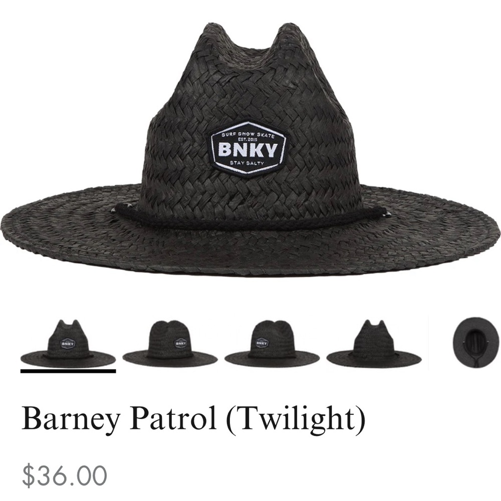 Men's Black Straw Hat